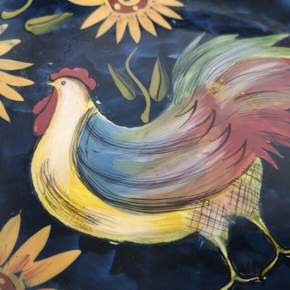 2 Susan Winget Certified International Sunrise Rooster Dishes Bowls 9.25" - Picture 5 of 8